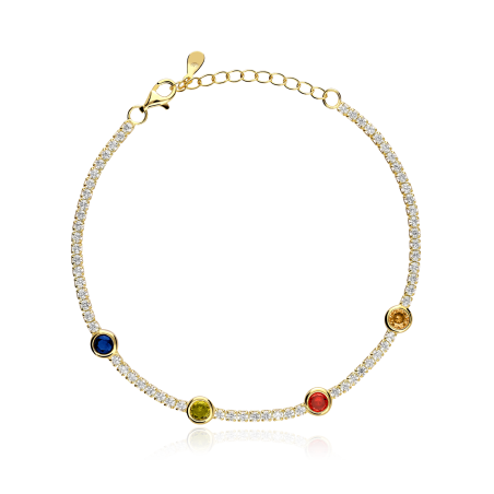 Pulsera Plata primera ley y circonitas "4 Seasons"