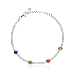 Pulsera Plata primera ley y circonitas "4 Seasons"