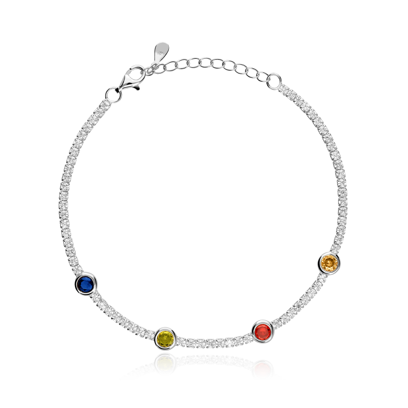 Pulsera Plata primera ley y circonitas "4 Seasons"