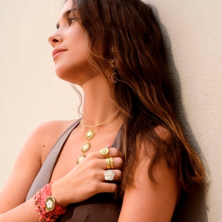 Collar Agatha coral medalla 2680436-128-TU