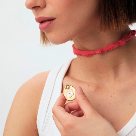 Collar Agatha coral medalla 2680436-128-TU