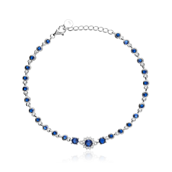 Pulsera Plata primera ley y circonitas "Azura"