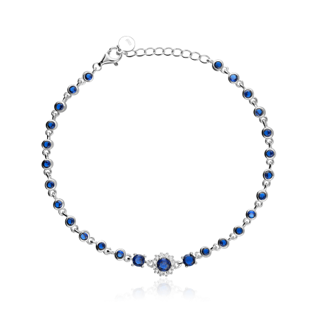 Pulsera Plata primera ley y circonitas "Azura"