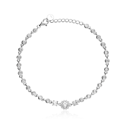Pulsera Plata primera ley y circonitas "Inspo Luzia"