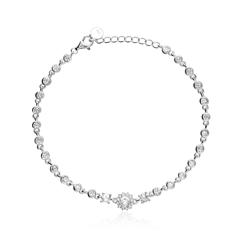 Pulsera Plata primera ley y circonitas "Inspo Luzia"