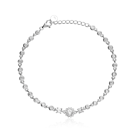 Pulsera Plata primera ley y circonitas "Inspo Luzia"