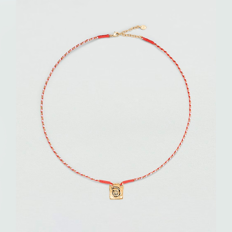 Collar Agatha cordón y placa 2680432-256-TU