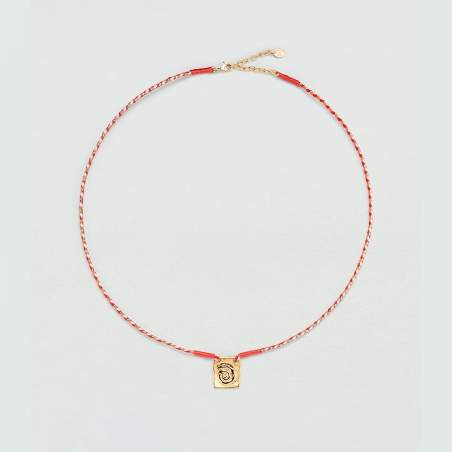 Collar Agatha cordón y placa 2680432-256-TU