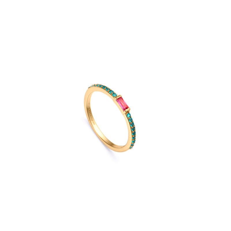 Anillo Viceroy Plata Baño Oro Circonitas De Colores 13173A01-39
