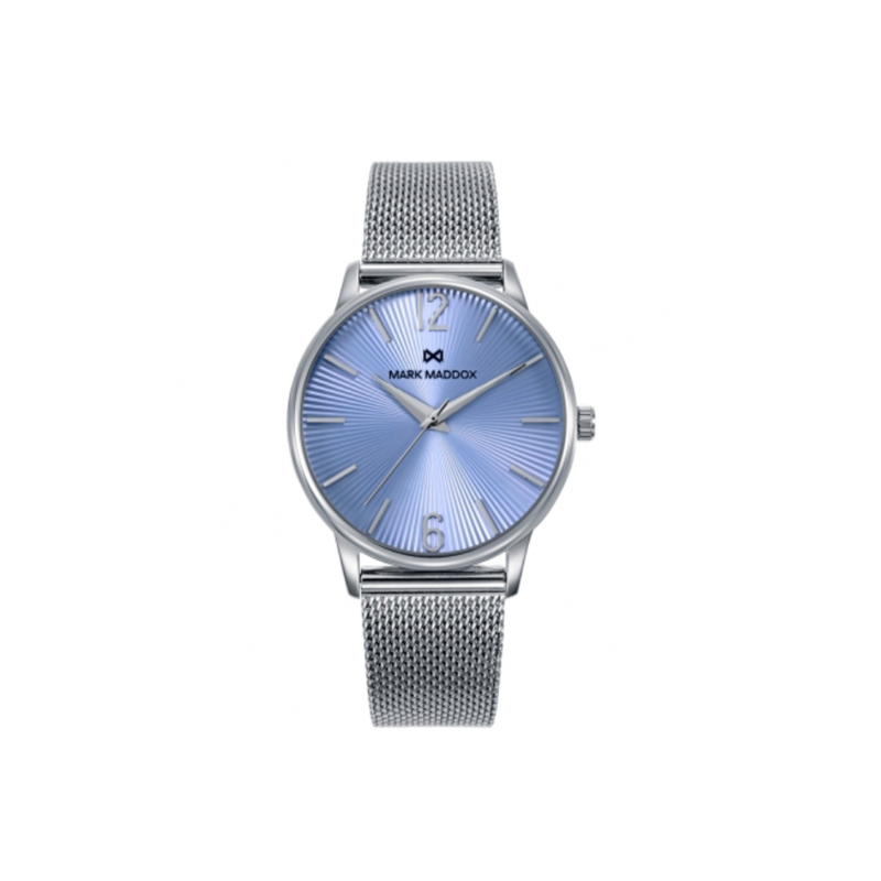 Reloj Mark Maddox esfera azul claro malla milanesa plateada MM1030-35