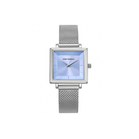 Reloj Mark Maddox mujer esfera cuadrada y malla milanesa plateada MM1027-37