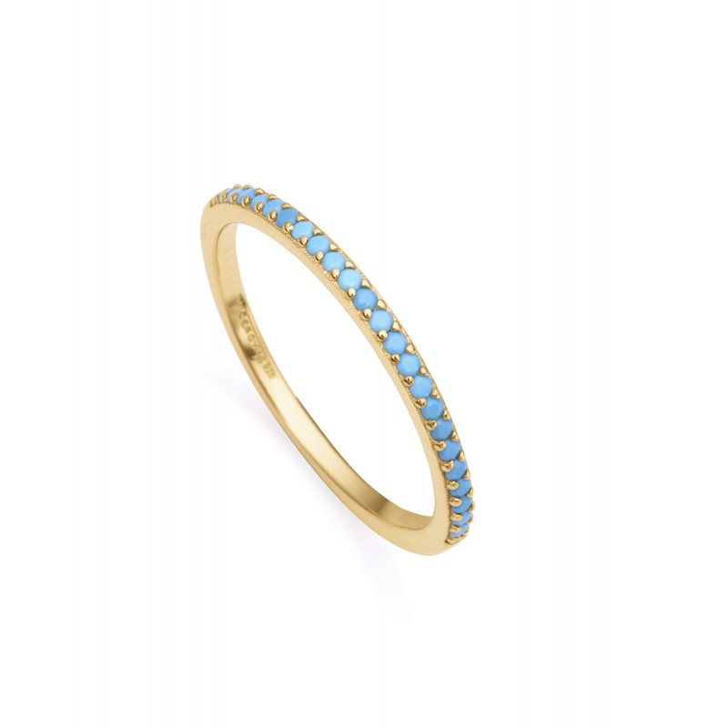 Anillo Viceroy Elegant Plata Baño Oro Turquesa 13144A012-33