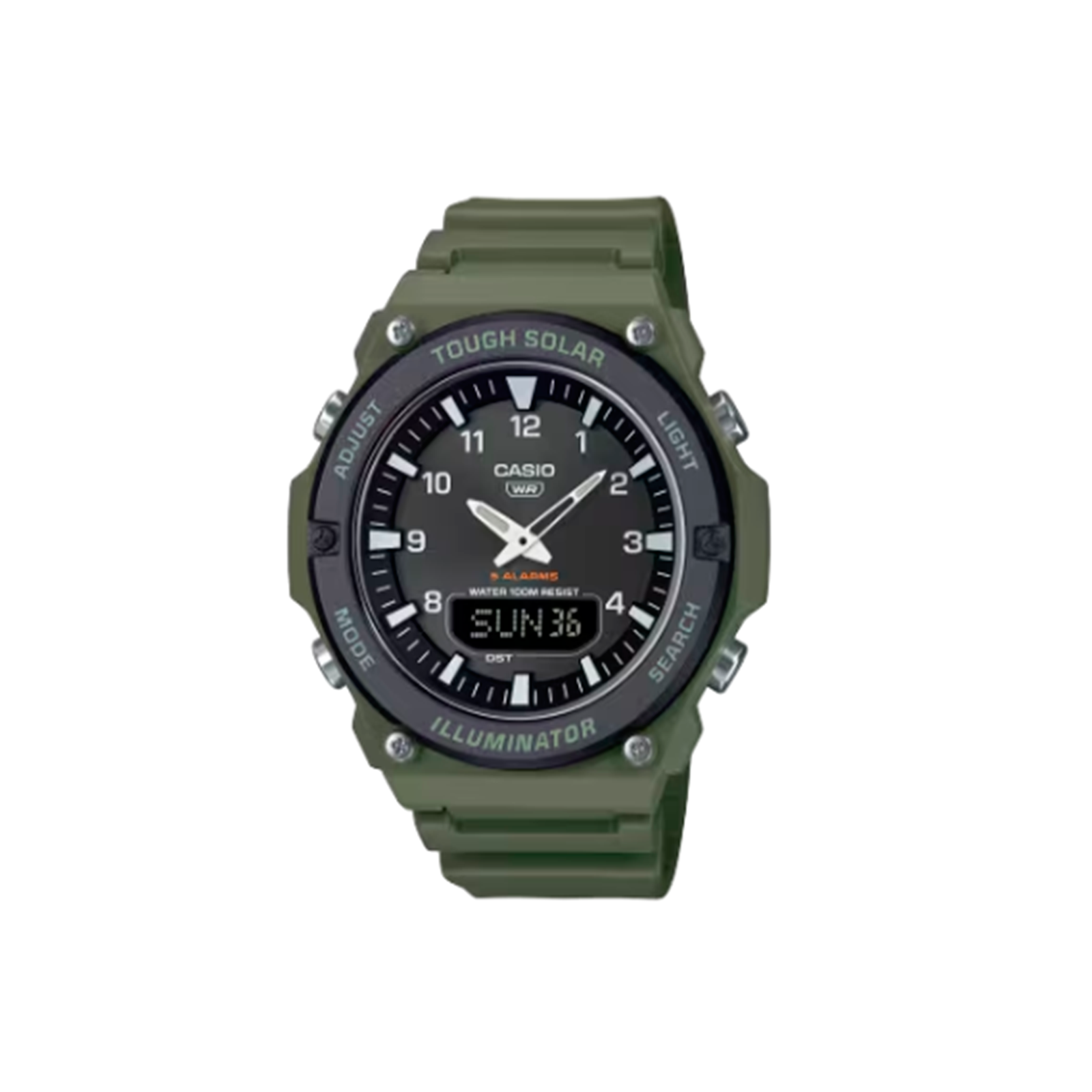 Casio AQ-S820W-3BVCF Orologio Uomo Solare Analogico-digitale, Cinturino In Resina, 100m防水