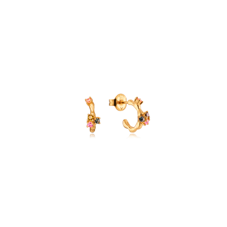 Pendientes Viceroy Plata Baño Oro Circonitas Colores 13133E100-32