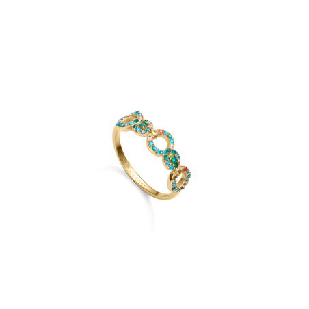 Anillo Viceroy Plata Baño Oro Circonitas De Colores 15120A016-39