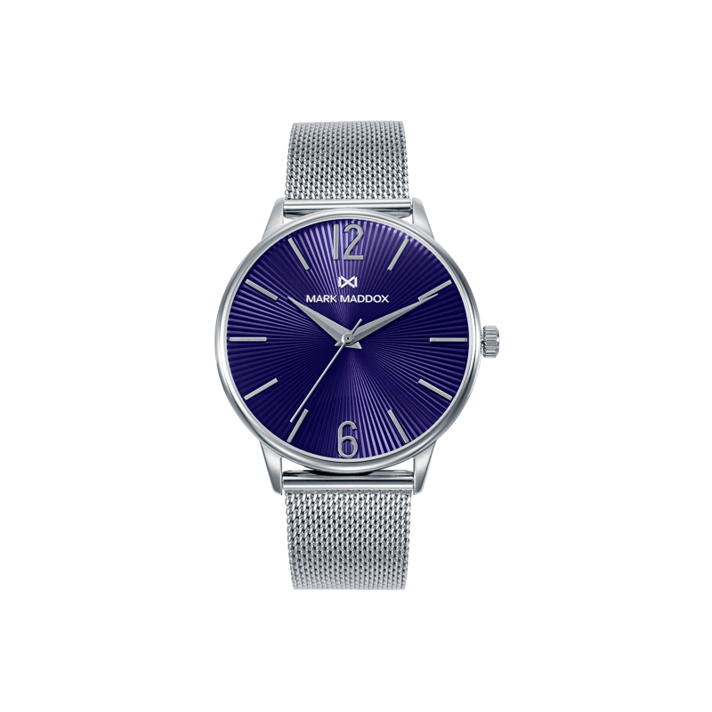 Reloj Mark Maddox Esfera Azul Malla Milanesa HM1025-35