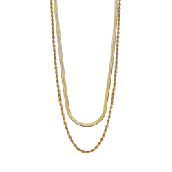 Collar Lotus Style Doble Acero Dorado Urban Woman LS2343-1/2