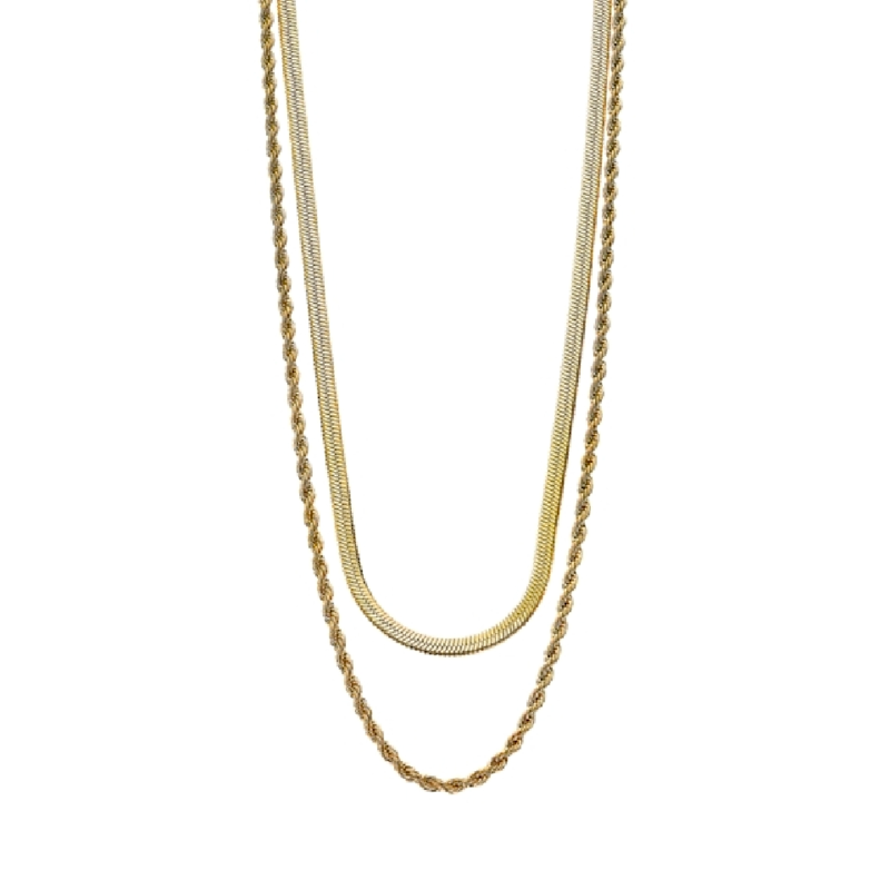 Collar Lotus Style Doble Acero Dorado Urban Woman LS2343-1/2