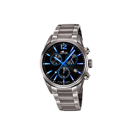 Reloj Lotus Acero Chrono Esfera Negra 18682/6