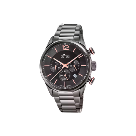 Reloj Lotus Acero Chrono Esfera Negra 18686/2