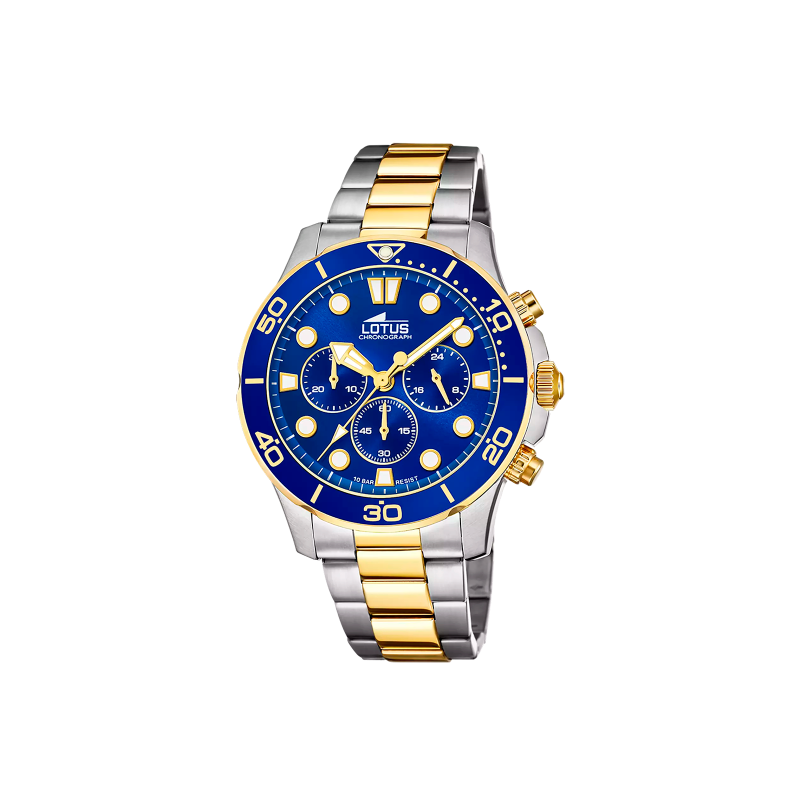 Reloj Lotus Acero Bicolor Excellent Esfera Azul 18757/1