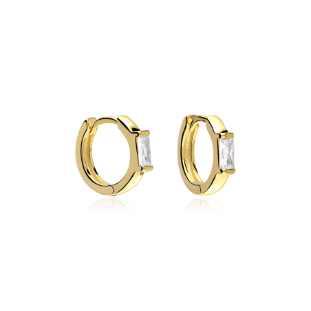 Aros Plata primera ley y circonita Blanca "Sukoshi"