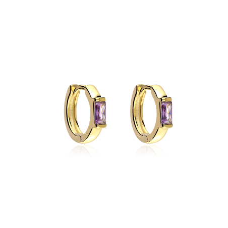 Aros Plata primera ley y circonita Violeta "Sukoshi"