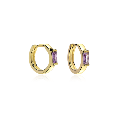 Aros Plata primera ley y circonita Violeta "Sukoshi"