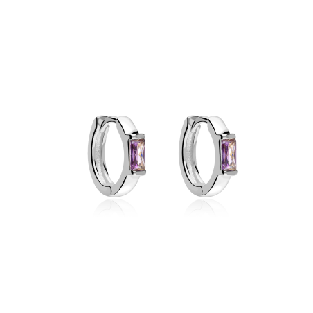 Aros Plata primera ley y circonita Violeta "Sukoshi"