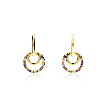 Pendientes Plata primera ley y circonitas "Colorful"