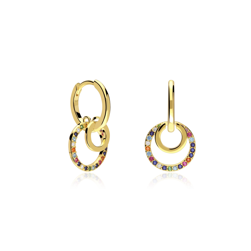 Pendientes Plata primera ley y circonitas "Colorful"