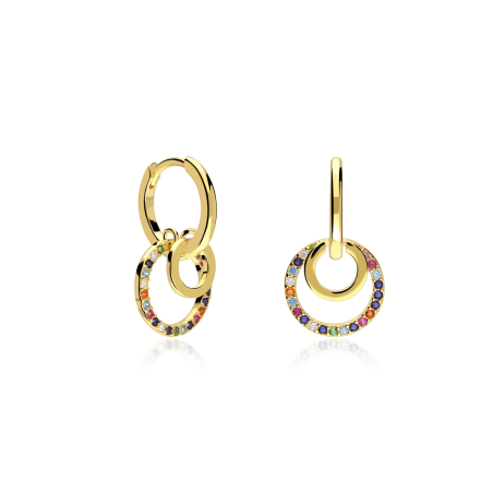 Pendientes Plata primera ley y circonitas "Colorful"