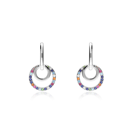 Pendientes Plata primera ley y circonitas "Colorful"