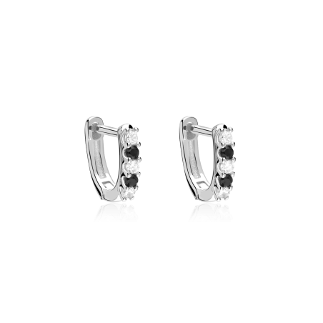 Aros Plata primera ley y circonita Blanca "Blawi"