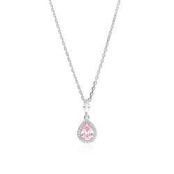 Gargantilla Plata de ley y circonita rosa "Ruze"