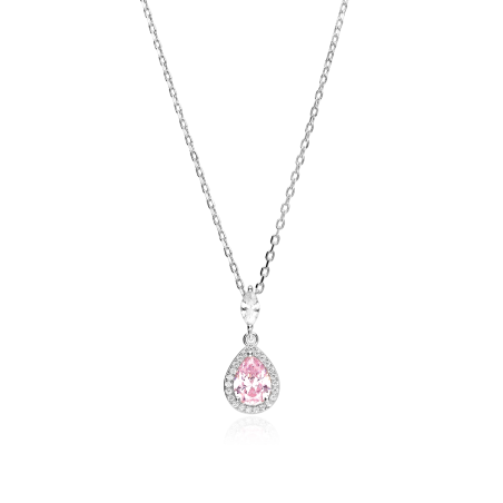 Gargantilla Plata de ley y circonita rosa "Ruze"