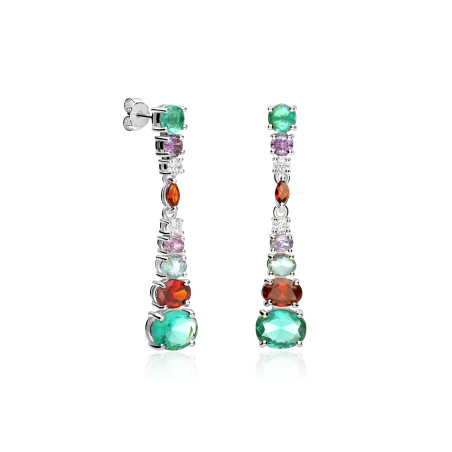 Pendientes Plata con circonitas "Frida"