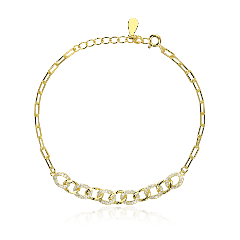 Pulsera Plata primera ley baño Oro "Kette"