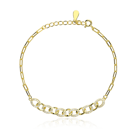 Pulsera Plata primera ley baño Oro "Kette"