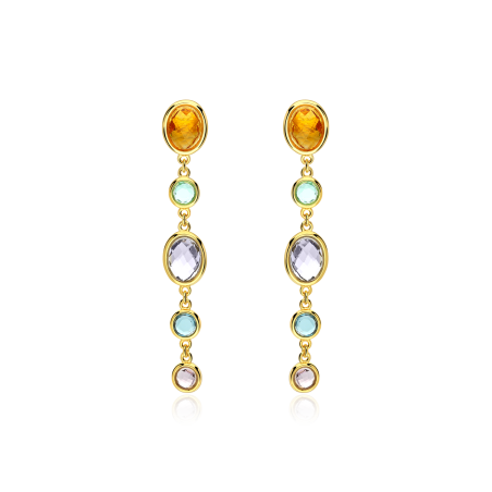 Pendientes Plata baño Oro con circonitas "Warmy"