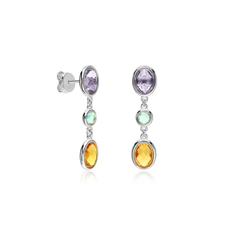 Pendientes Plata de ley circonitas "Cozy"