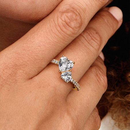 Anillo Pandora Corazón Doble Brillante 161198C01