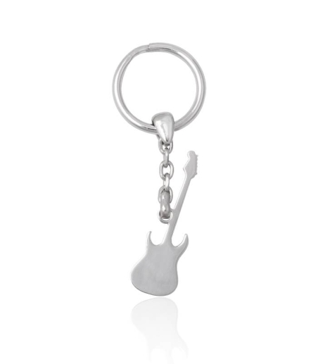 Llavero Guitarra Eléctrica plata de ley