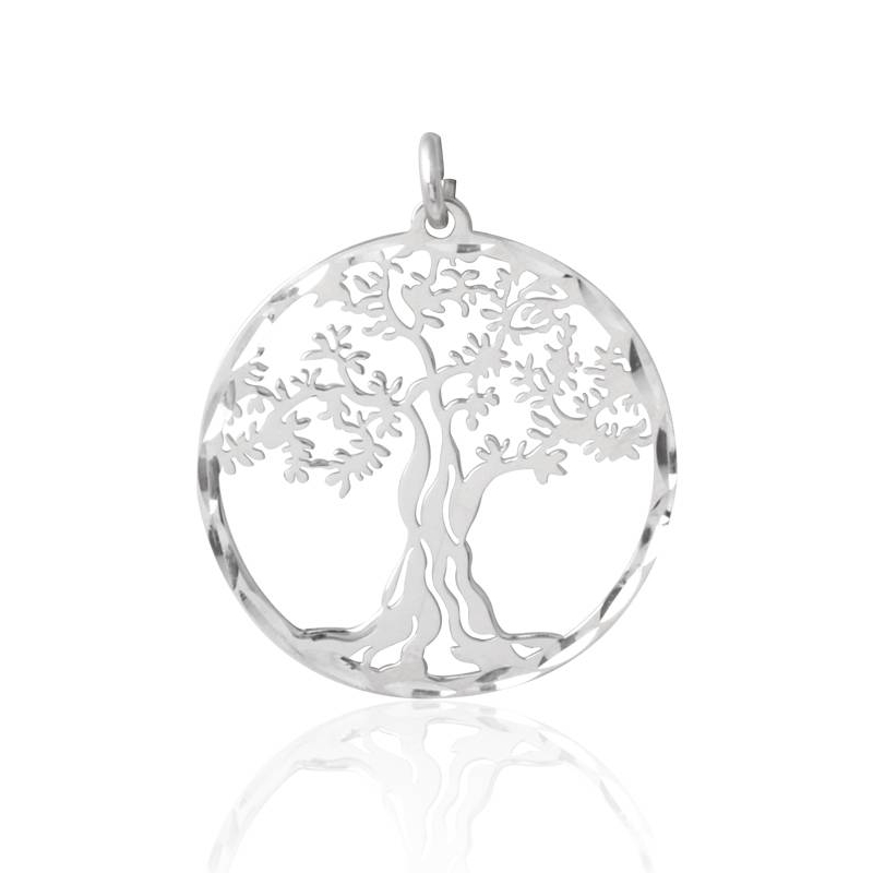 Colgante plata de ley Árbol de la vida calado