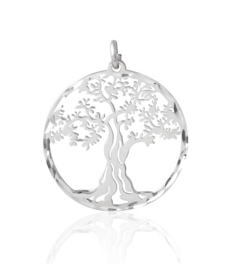 Colgante plata de ley Árbol de la vida calado