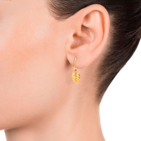 Pendientes Viceroy plata y circonitas hojas 85025E100-36