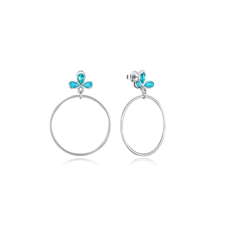 Pendientes Viceroy plata flor azul 13198E000-33
