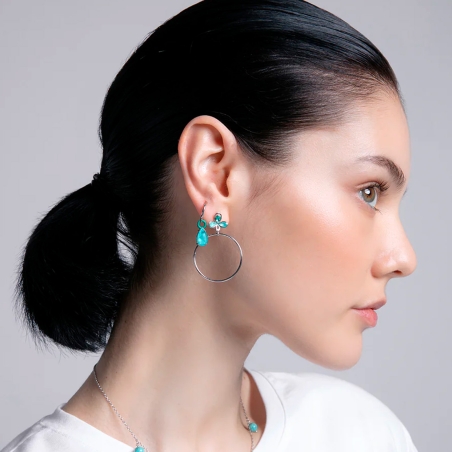 Pendientes Viceroy plata flor azul 13198E000-33