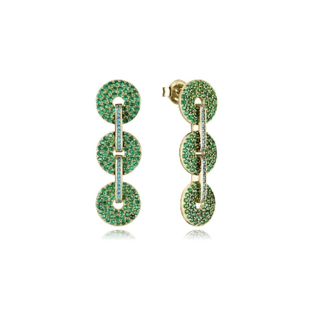 Pendientes Viceroy plata y circonitas verdes 13222E100-32