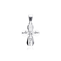 Colgante Cruz Plata primera ley "Ovalam"